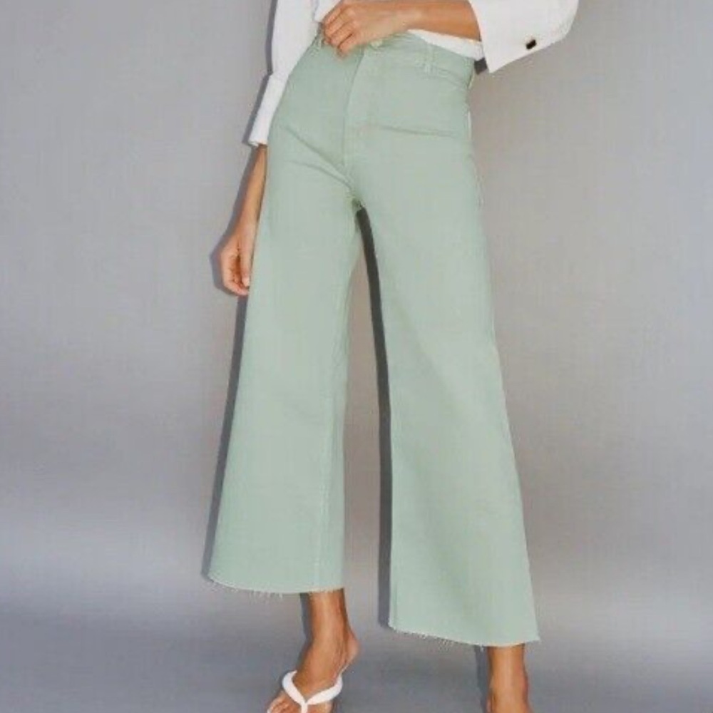 Zara Marine High Waisted Straight Jeans View 4